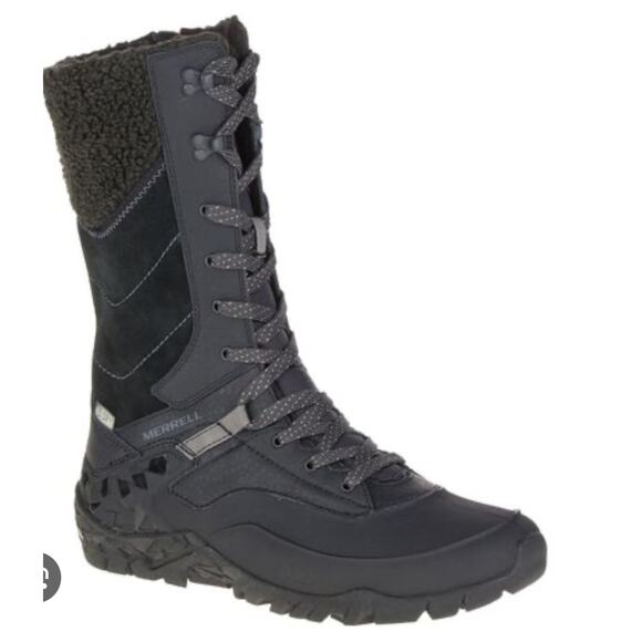 Merrell Aurora Tall Waterproof Winter Boots Women's 8 200g Insulated Lace/Zip - Picture 1 of 13